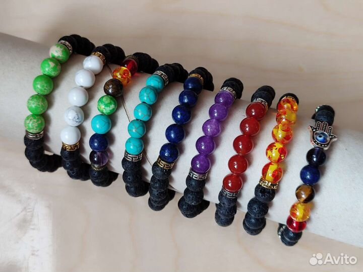 Браслеты с вулканическими бусинами