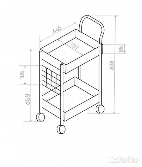 Этажерка на колесиках новая