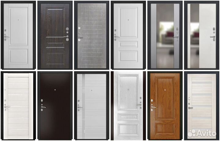 Железные входные двери белые пик