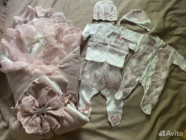 Конверт на выписку девочки зимний