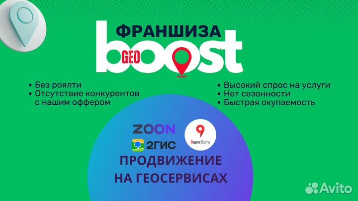 Франшиза GeoBoost продвижение на геосервисах
