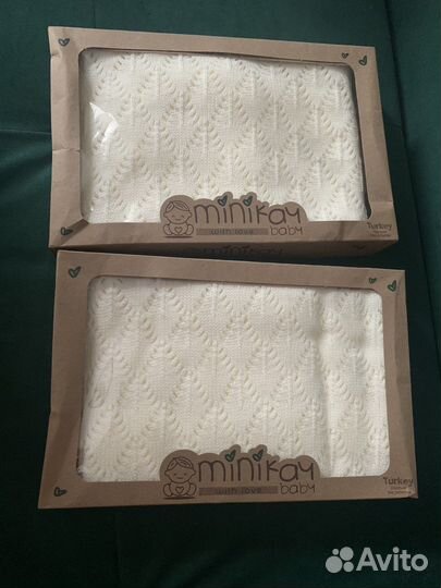 Плед детский вязаный новый