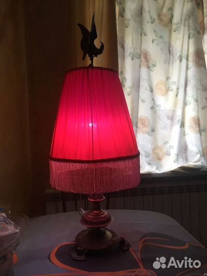 Старинная Лампа настольная с Орлом бронзовым Редка