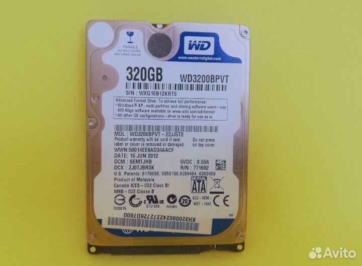 2.5 WD 320Gb Жесткий диск для ноутбука