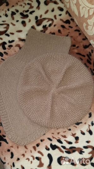 Берет и снуд уголок пух норки