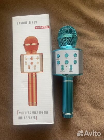 Беспроводной микрофон для караоке WS-858 (Blue)