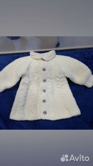 Вязаный кардиган длинный на девочку