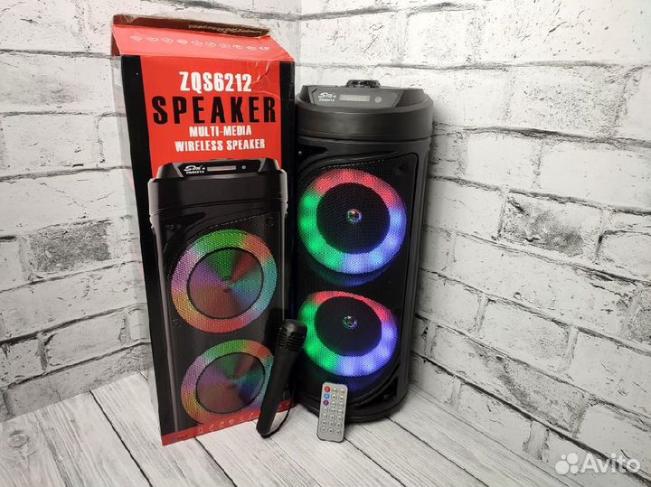 Мощная колонка с микрофоном и пультом ду, new