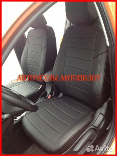 Чехлы Автопилот Kia Rio 4 из экокожи чёрные Класси