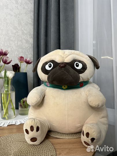 Большая мягкая игрушка мопс