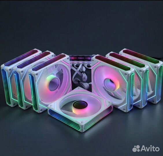 Корпусные вентиляторы 120мм argb 7 штук белые