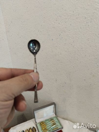 Ложки кофейные мельхиор СССР зиш Роза Пламя