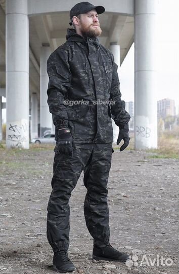 Костюм горка на флисе Черный мультикам