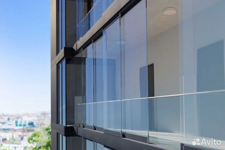 Остекление фасадов, безрамное остекление