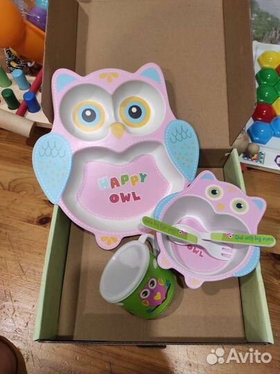 Новая детская посуда бамбук