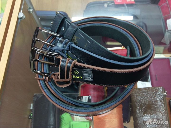 Ремень кожаный джинсовый
