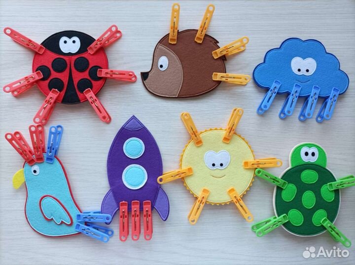 Игра с прищепками из фетра. Дидактическое пособие