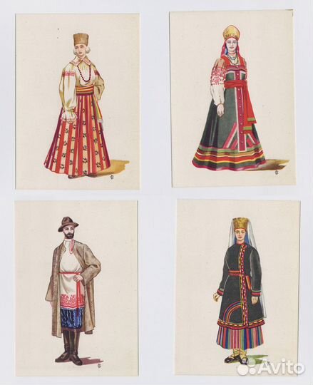 СССР набор Русская народная одежда 1957 Сорокин 12