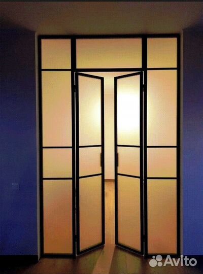 Стеклянная перегородка лофт