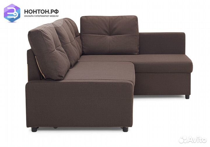 Диван угловой дельфин Поло кофейный