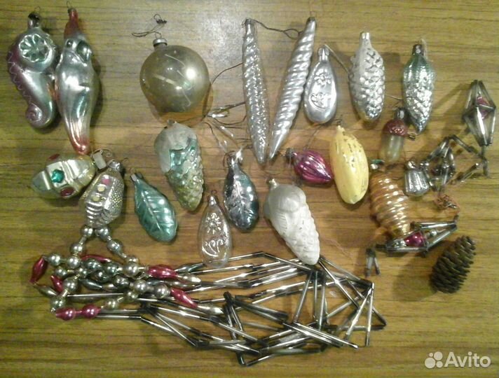 Игрушки елочные стеклянные СССР