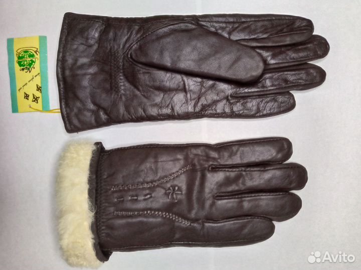 Перчатки женские кожаные новые