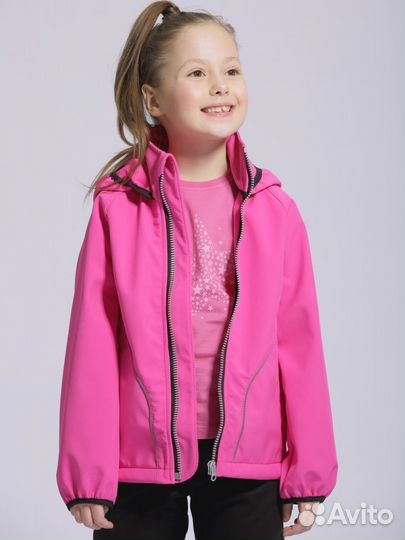 Ветровка для девочки Аутло Softshell фуксия 86-146