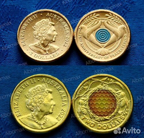 Австралия монеты 1 и 2 доллара 2015 - 2023г