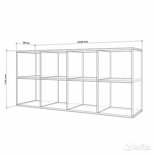 Стеллаж Стюард-202p серый графит деревянный полки