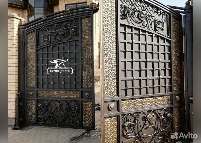Кованые ворота и калитка (vk-334)