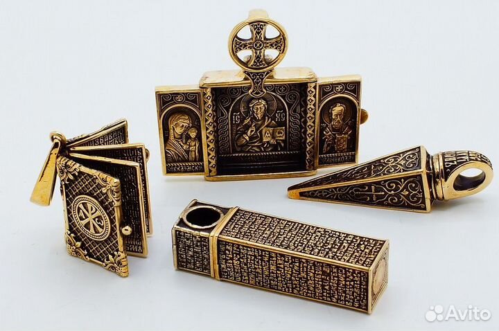 Бронзовые православные подвески и мощевики