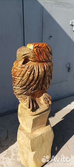 Фигуры садовые из дерева Медведь, Обезьяна, Орёл