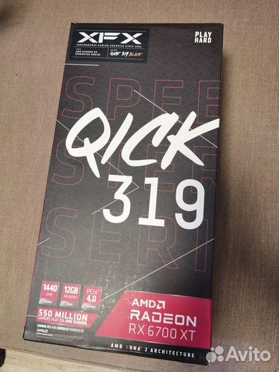 Видеокарта rx6700xt XFX AMD Radeon 12gb Qick 319