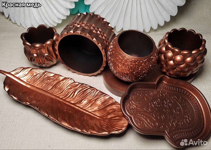 Декор из гипса. Цвет Красная медь