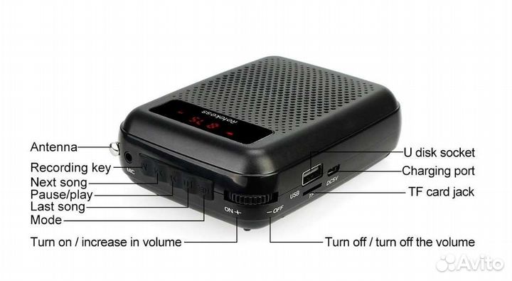 Радиоприемник с микрофоном,громкоговоритель-reteke