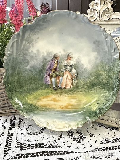 Антикварная декоративная тарелка Франция