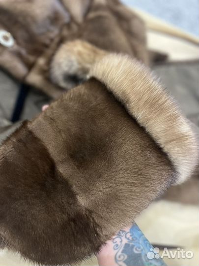 Полушубок норковый цвет соболь