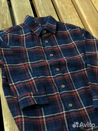 Uniqlo фланелевая рубашка на мальчика
