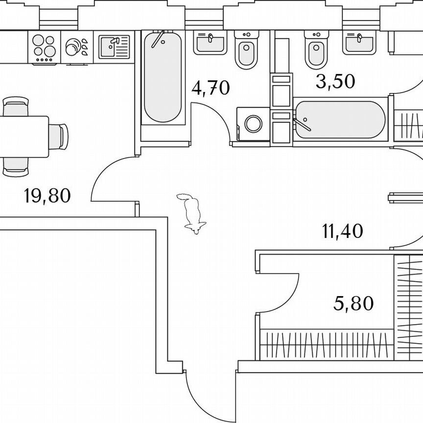 2-к. квартира, 76,6 м², 12/13 эт.