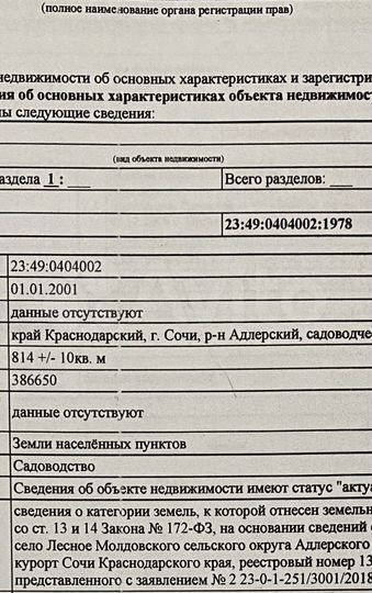 Участок 8,2 сот. (СНТ, ДНП)