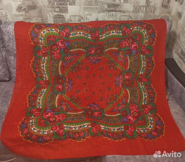 Платок времен ссср, Монголия, с люрексом