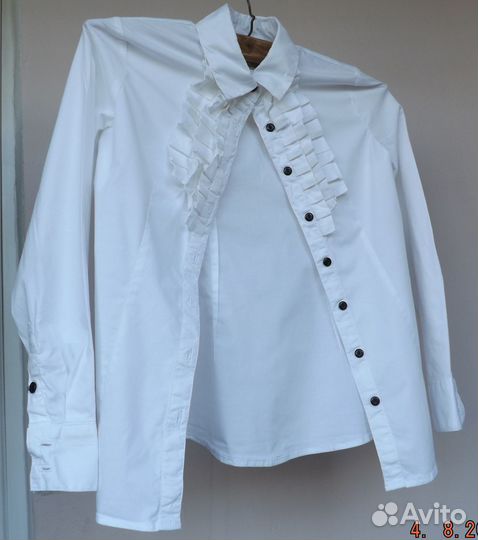 Блузка детская праздничная с жабо 140см