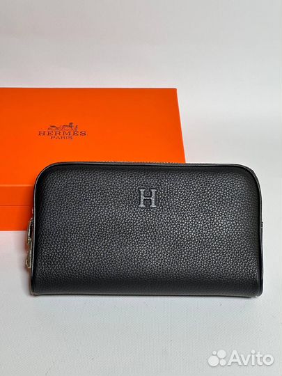 Мужской клатч Hermes из натуральной кожи