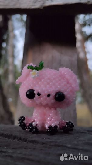 Амигуруми из бисера. свинка, поросенок