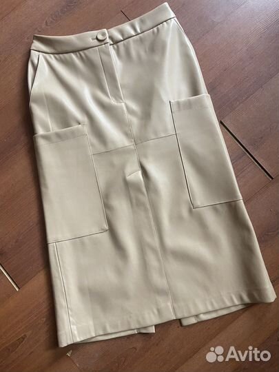 Юбка экокожа карго, длина миди