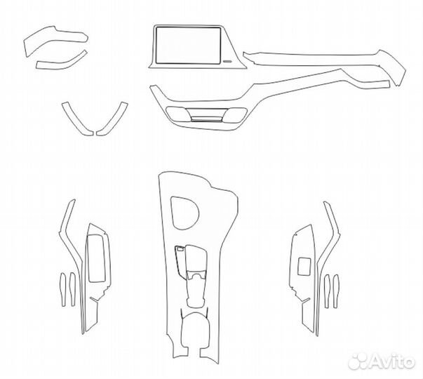 Комплектзащитных пленок для салона toyota C-HR