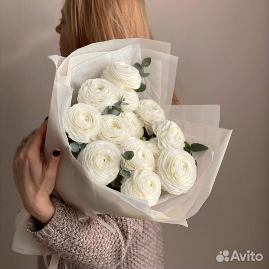 Белоснежные ранункулюсы Букет