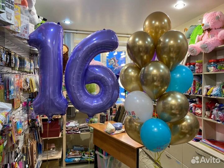 Шары цифры с гелием