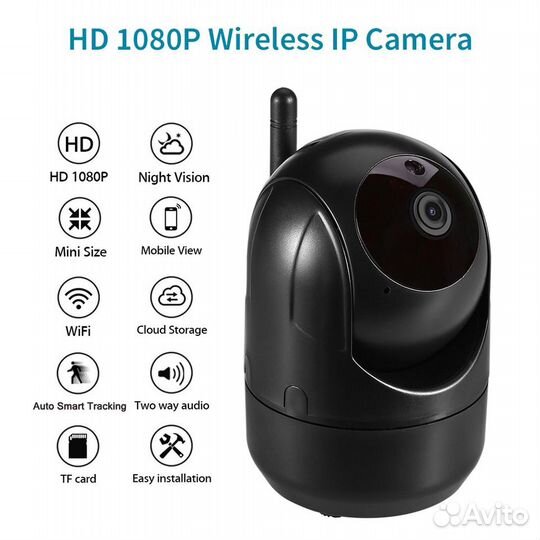 Беспроводная Wi-Fi камера видеонаблюдения HD 1080P