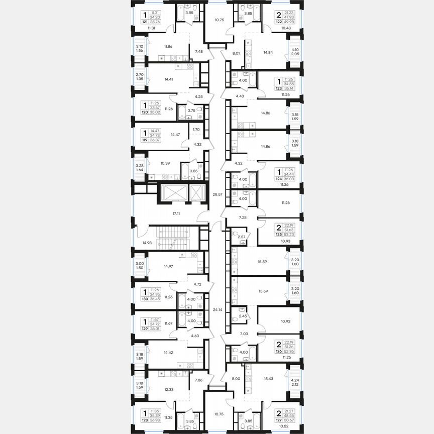 1-к. квартира, 35,8 м², 12/15 эт.